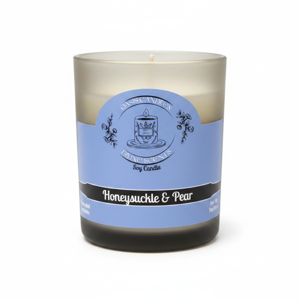 Honeysuckle & Pear Candle – Clean Hero Shot