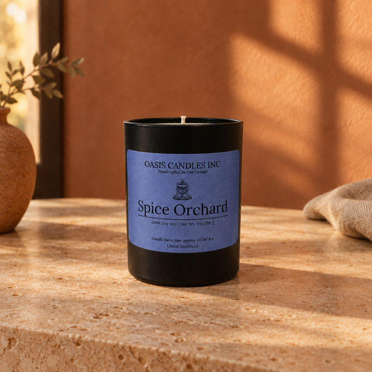 Spice Orchard terracotta scene with revised label