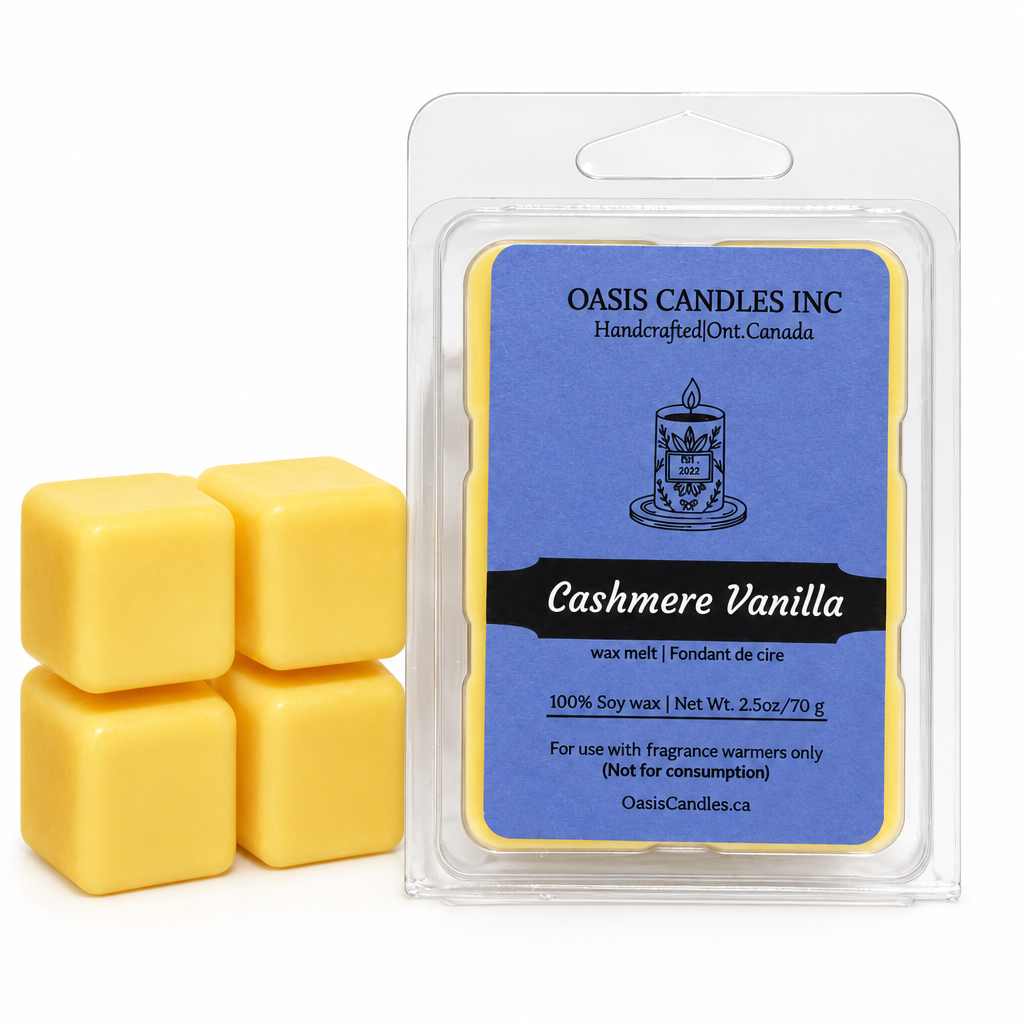 Cashmere Vanilla wax melts solid white background
