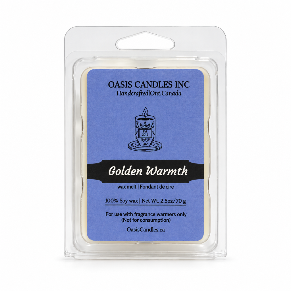Golden Warmth wax melts solid white background