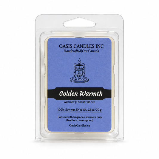 Golden Warmth wax melts solid white background