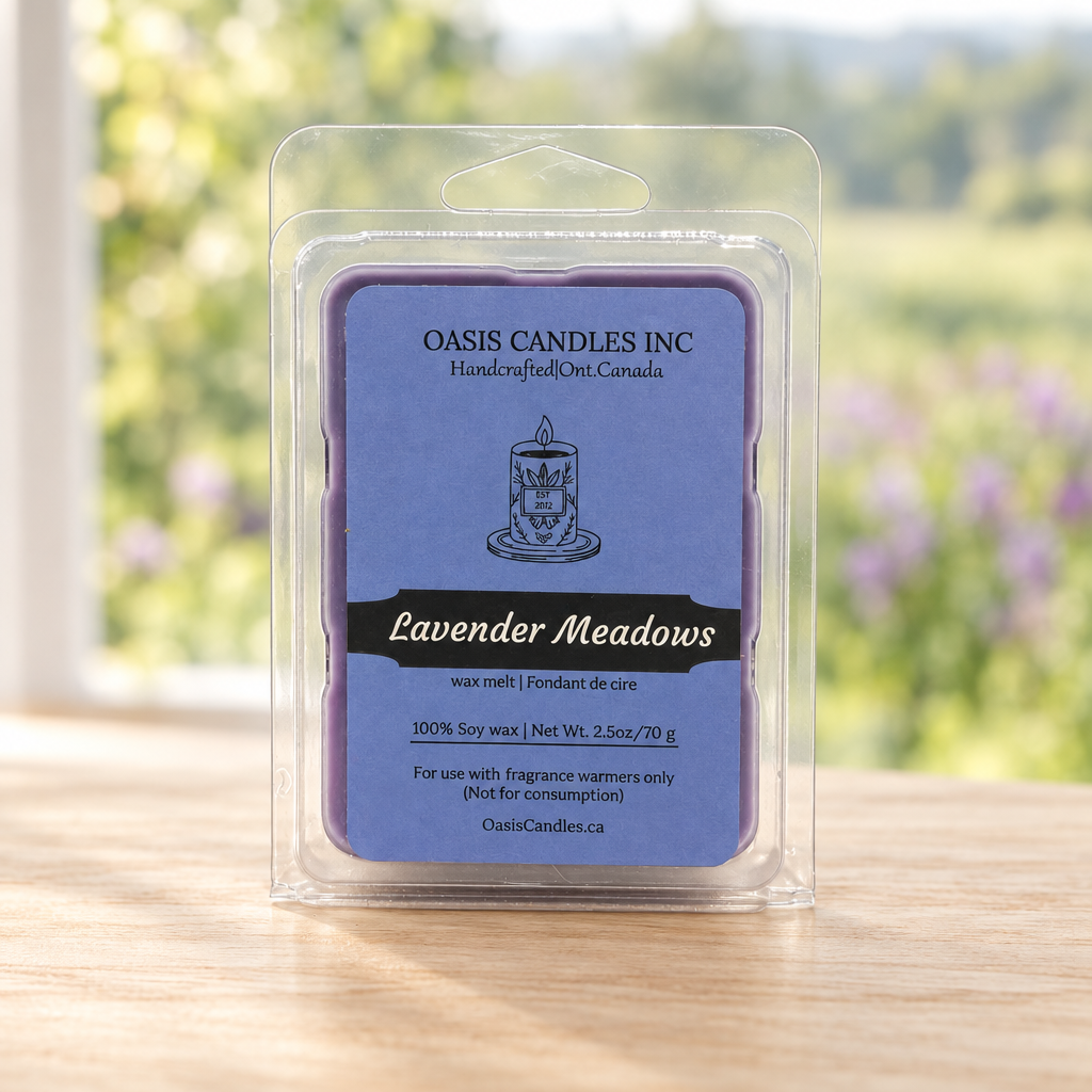 Lavender Meadows wax melts meadow scene