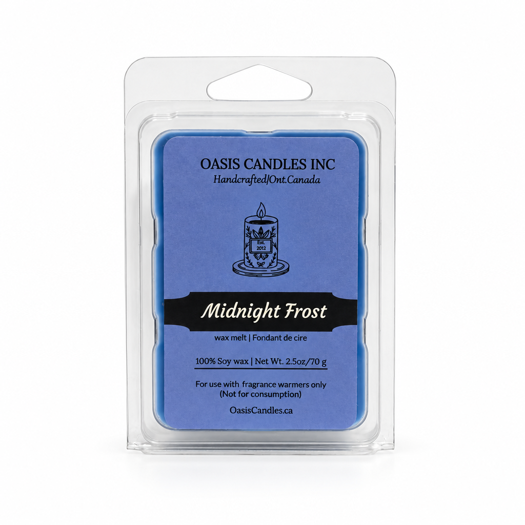 Midnight Frost wax melts solid white background